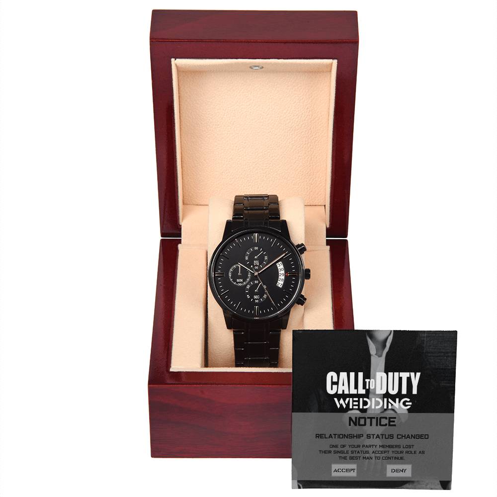 Best Man-Call to Duty-Metal Chronograph Watch