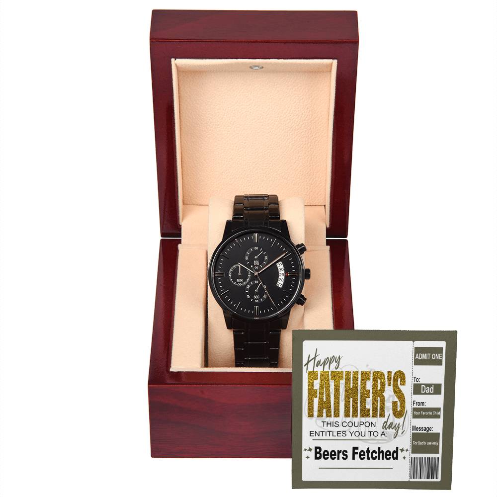 Dad-Beers Fetched-Metal Chronograph Watch