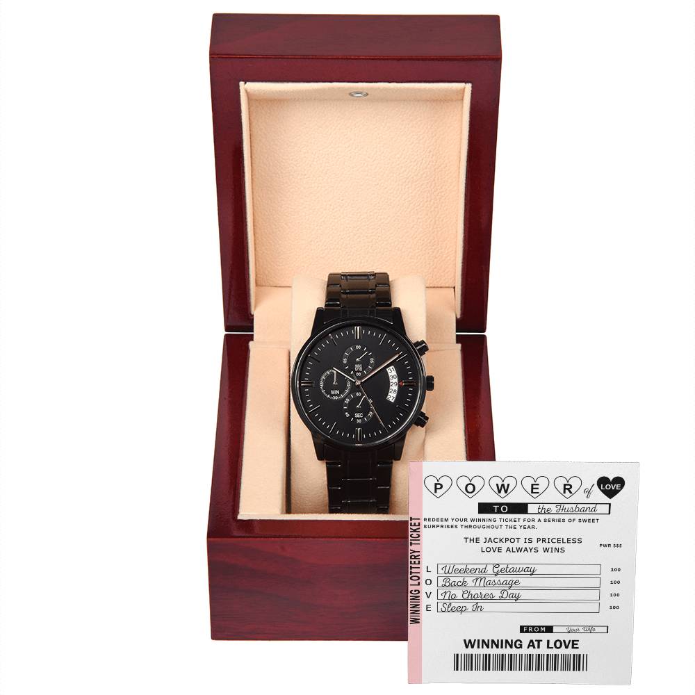 Husband-Power of Love-Metal Chronograph Watch