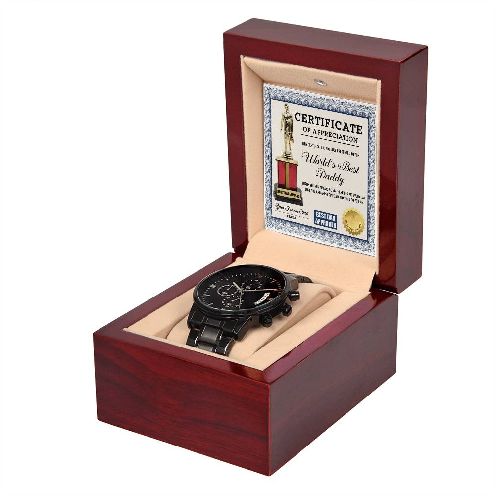 Dad-World_s Best Daddy-Metal Chronograph Watch