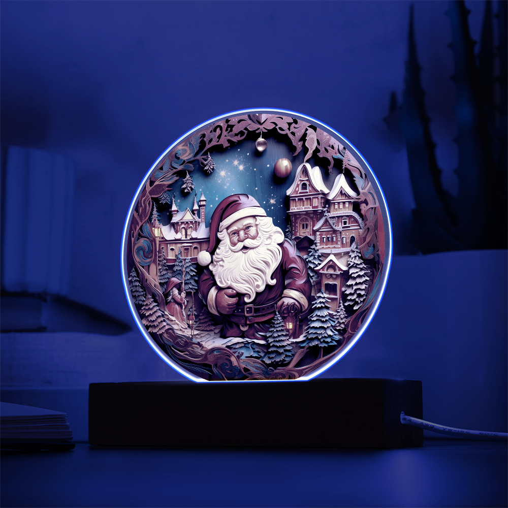 Santa In Town-Acrylic Circle