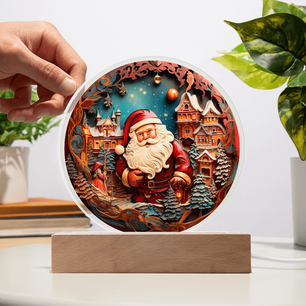Santa In Town-Acrylic Circle