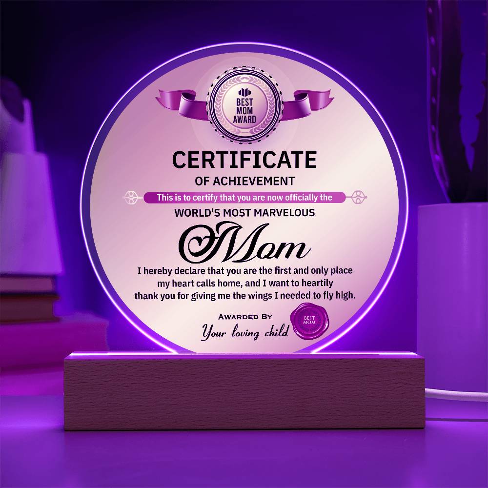 Mom-World's Most Marvelous-Circle Acrylic