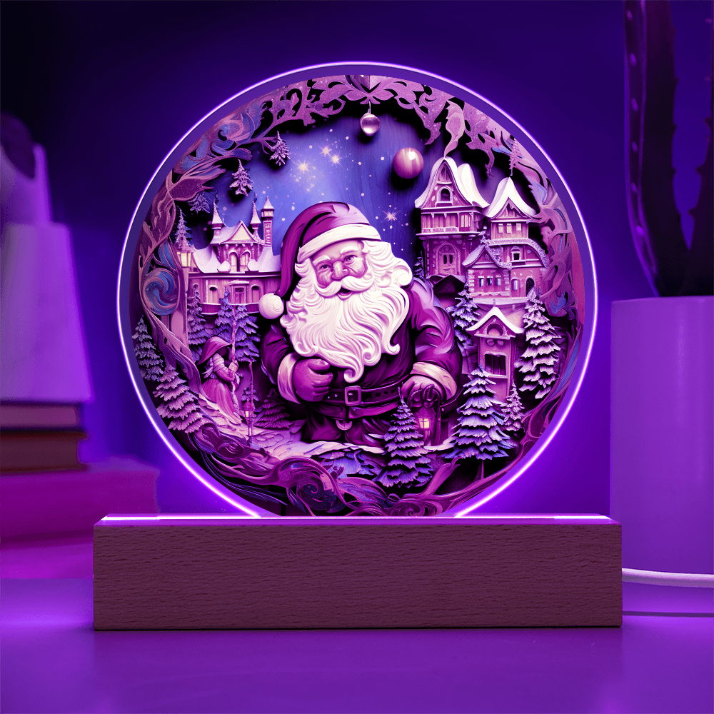 Santa In Town-Acrylic Circle