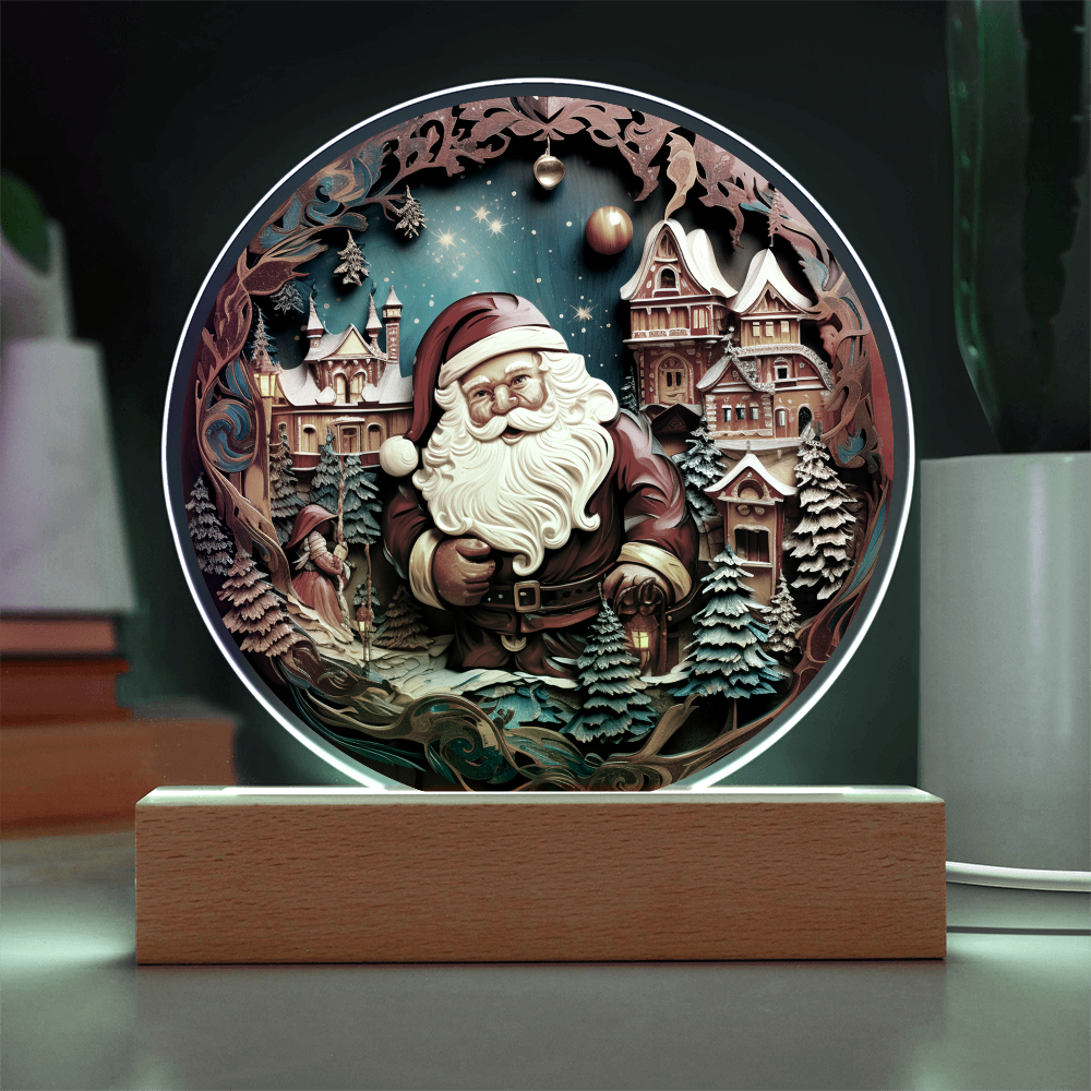 Santa In Town-Acrylic Circle