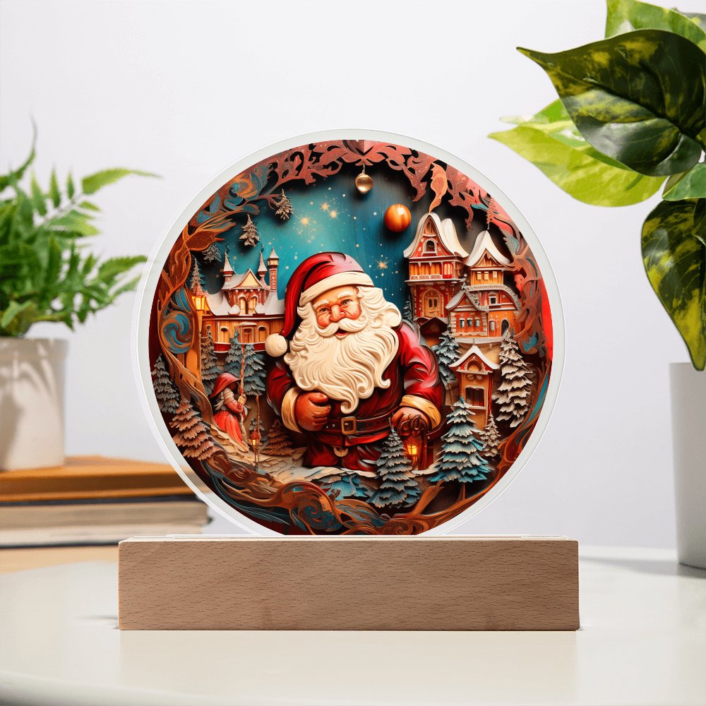 Santa In Town-Acrylic Circle