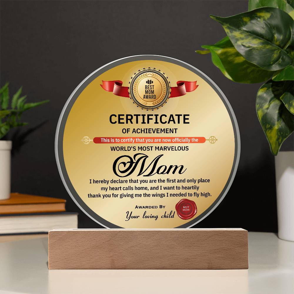 Mom-World's Most Marvelous-Circle Acrylic