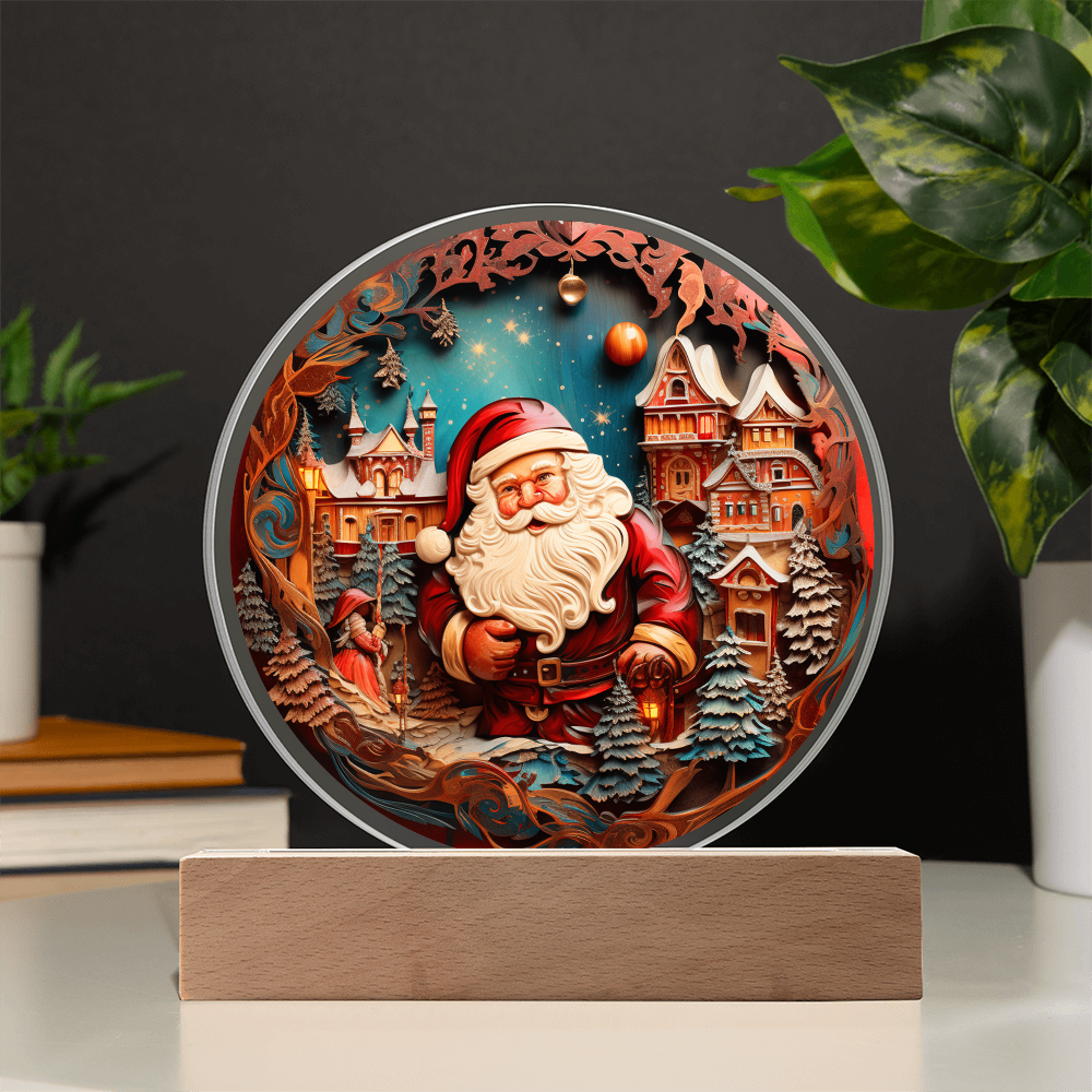 Santa In Town-Acrylic Circle