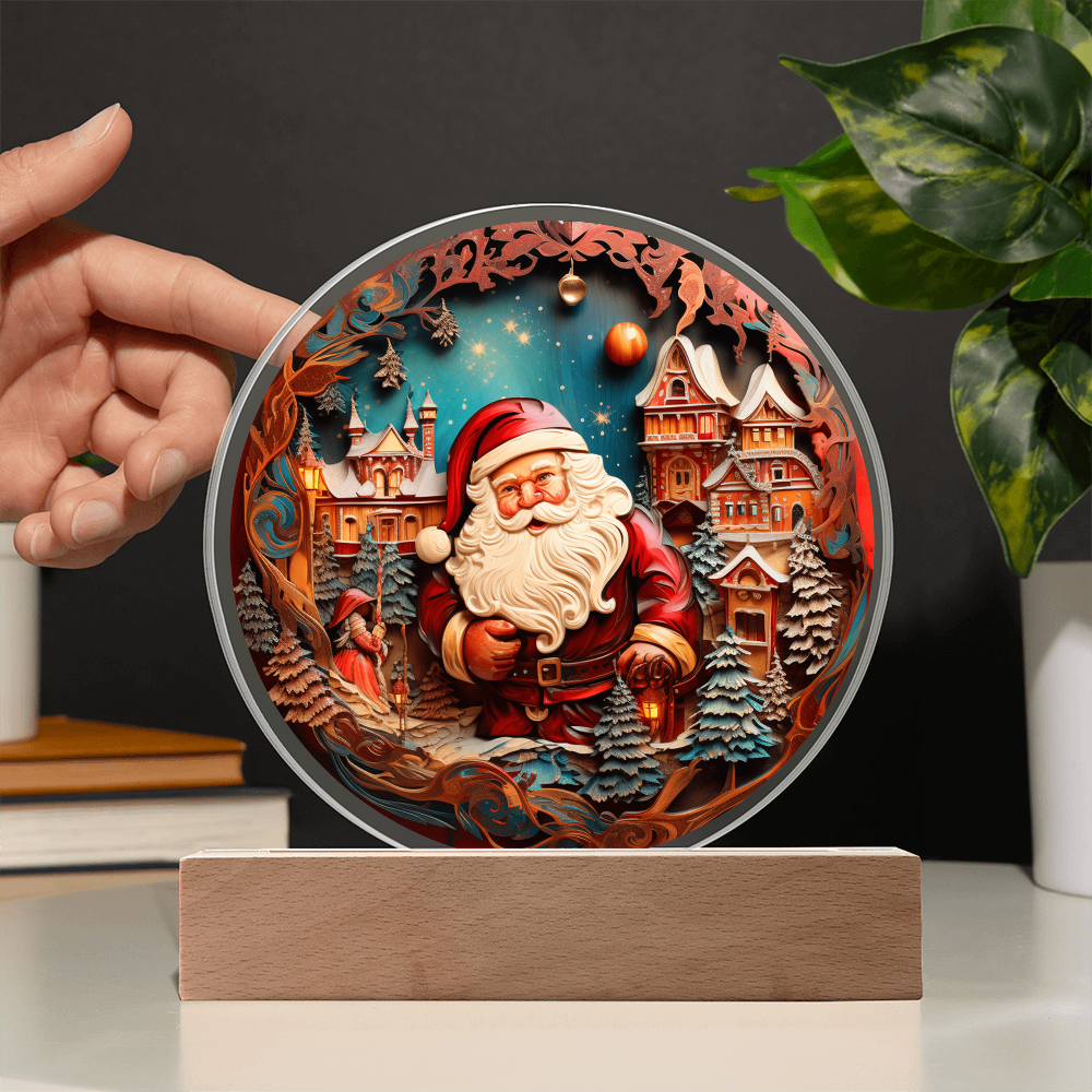 Santa In Town-Acrylic Circle