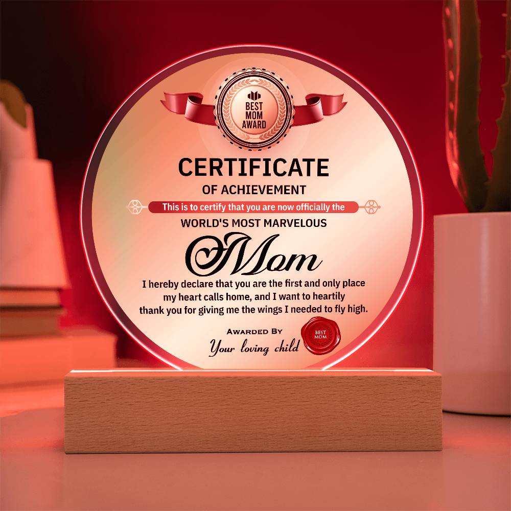 Mom-World's Most Marvelous-Circle Acrylic