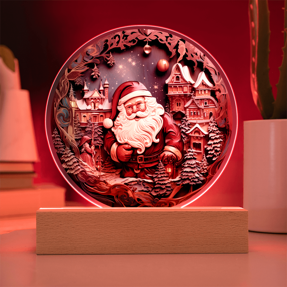 Santa In Town-Acrylic Circle