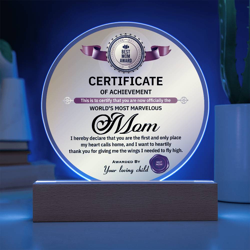 Mom-World's Most Marvelous-Circle Acrylic