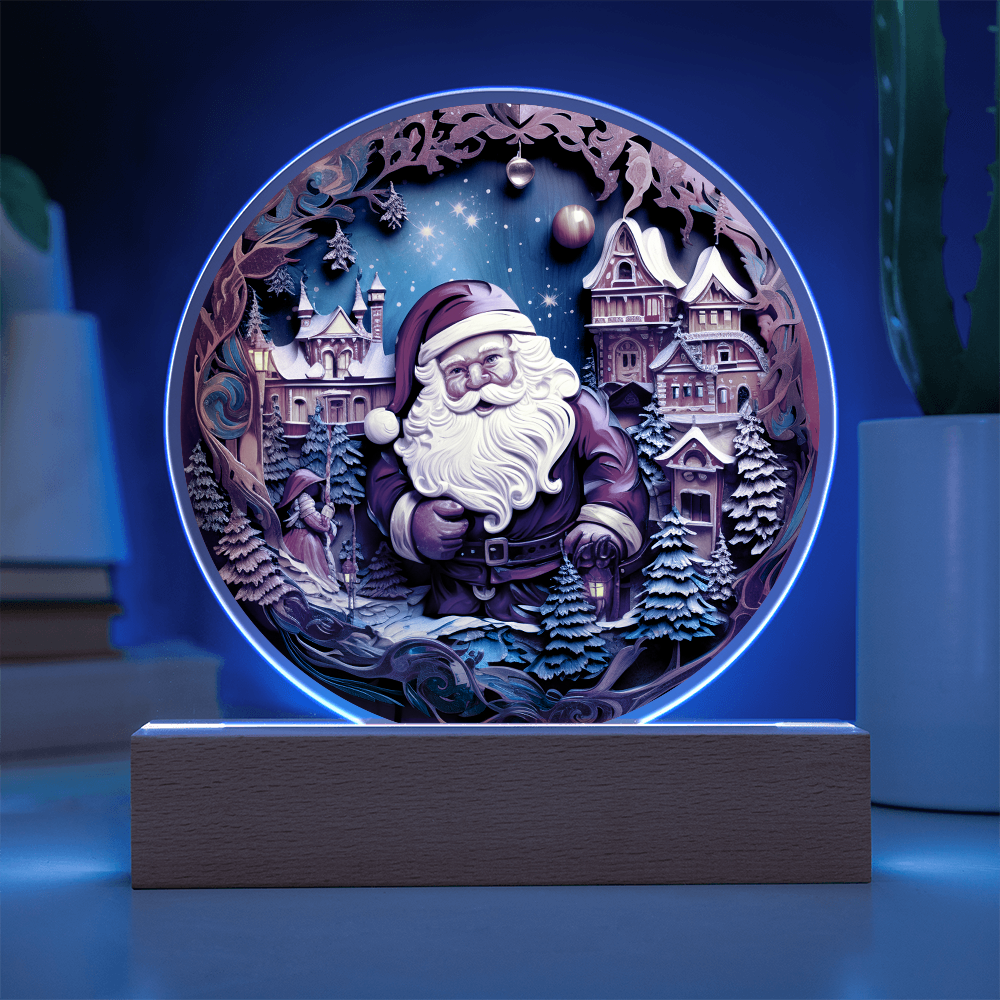 Santa In Town-Acrylic Circle