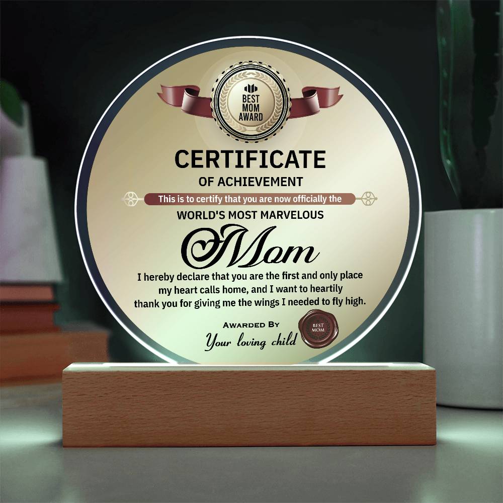 Mom-World's Most Marvelous-Circle Acrylic