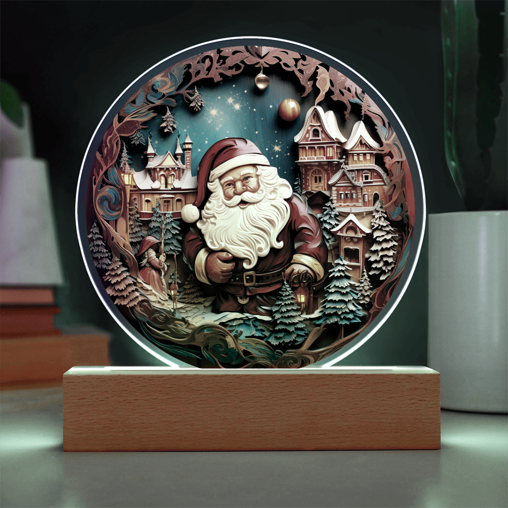 Santa In Town-Acrylic Circle