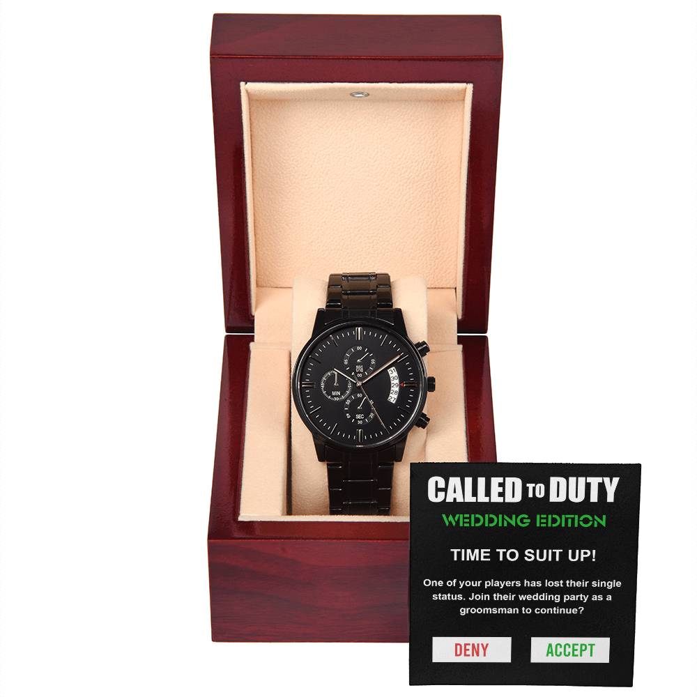 Groomsman-Called To Duty-Metal Chronograph Watch