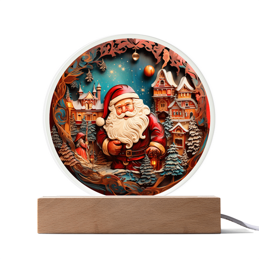 Santa In Town-Acrylic Circle