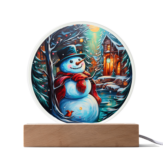 Snowman Is Feeling-Acrylic Circle