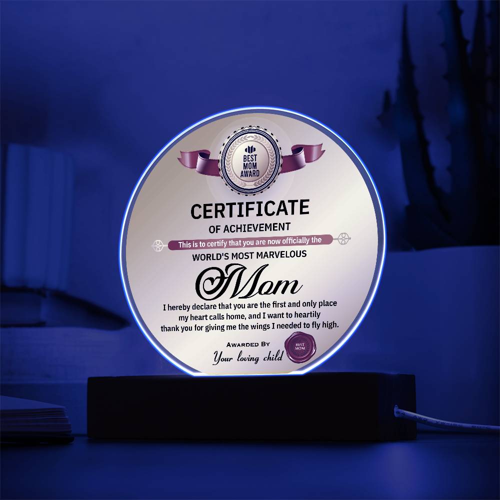 Mom-World's Most Marvelous-Circle Acrylic