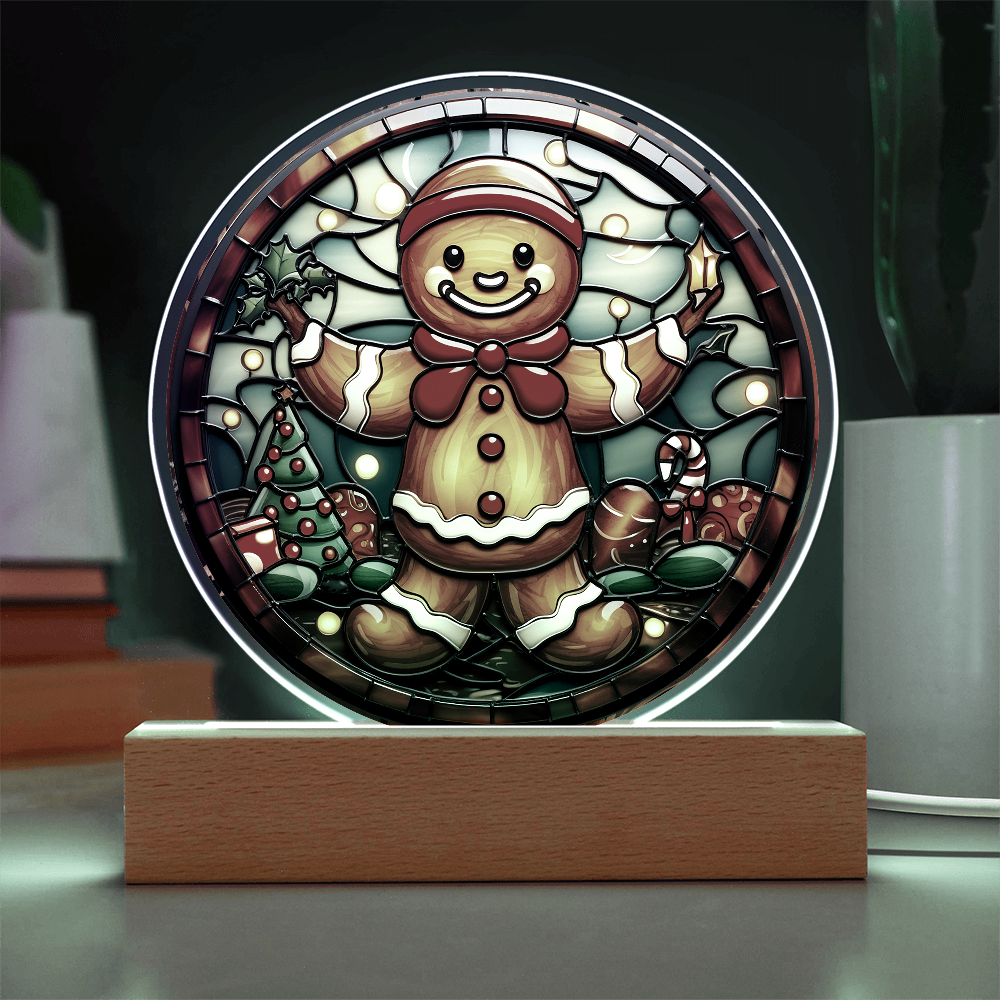 Christmas Gingerbread-Acrylic Circle