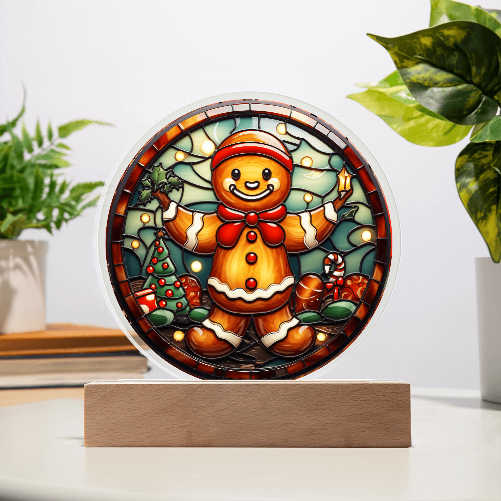 Christmas Gingerbread-Acrylic Circle