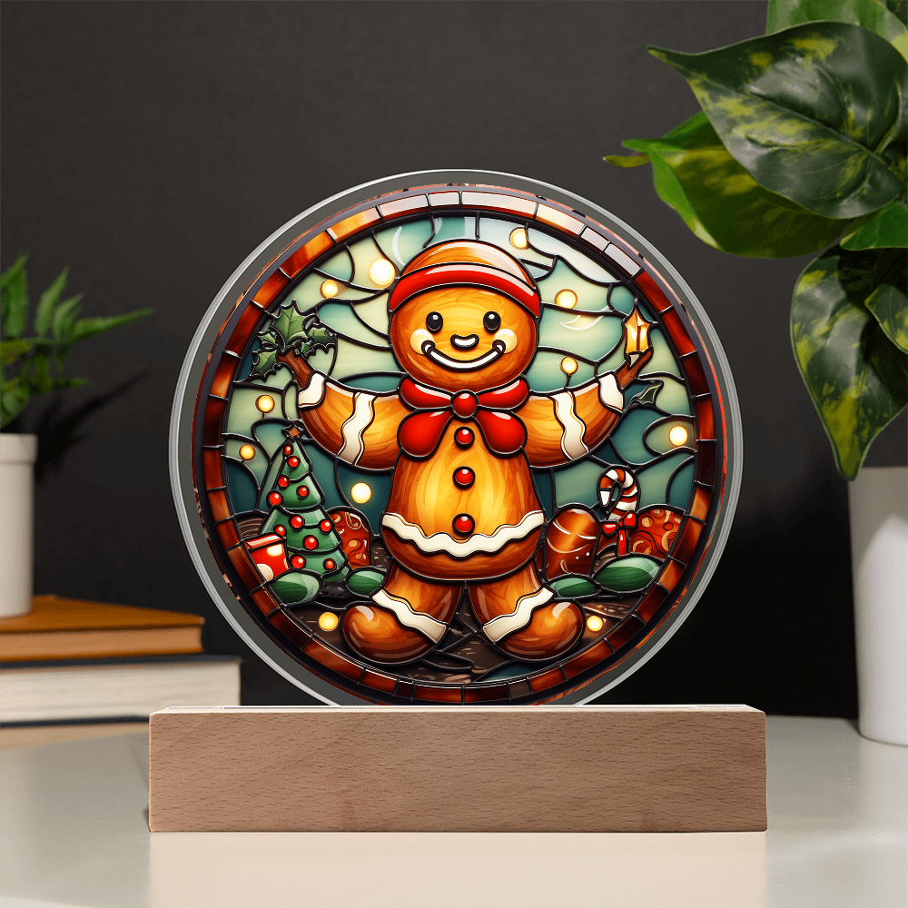 Christmas Gingerbread-Acrylic Circle